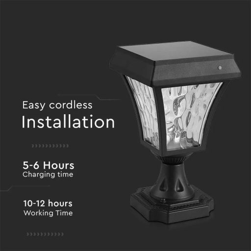 V-TAC LED Napelemes (Solar) lámpa 2W - CCT - fekete - 2890
