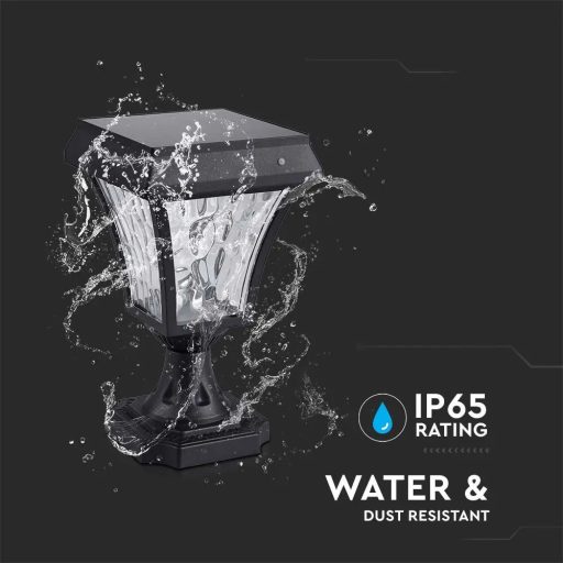 V-TAC LED Napelemes (Solar) lámpa 2W - CCT - fekete - 2890