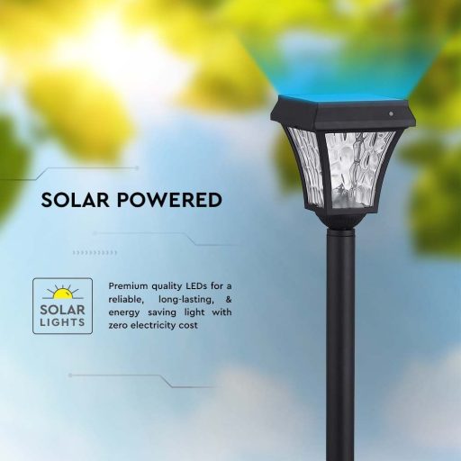 V-TAC LED Napelemes (Solar) álló lámpa 2W - CCT - fekete - 2891