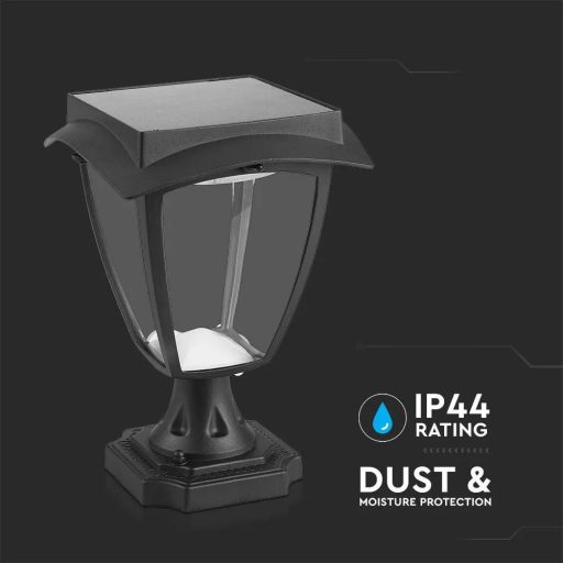 V-TAC LED Napelemes (Solar) lámpa 2W - 3000K + 6400K - fekete - 2893