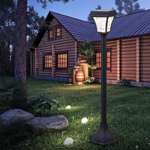 V-TAC LED Napelemes (Solar) álló lámpa 2W - 3000K + 6400K - fekete - 2894