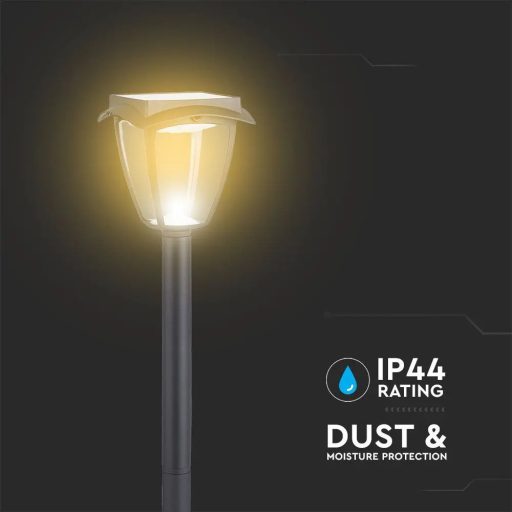 V-TAC LED Napelemes (Solar) álló lámpa 2W - 3000K + 6400K - fekete - 2894