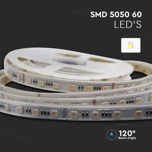 V-TAC LED szalag SMD5050 60LED/M 24W/M 24V IP65 CCT (3000K - 4000K - 6500K) + RGB - 2896