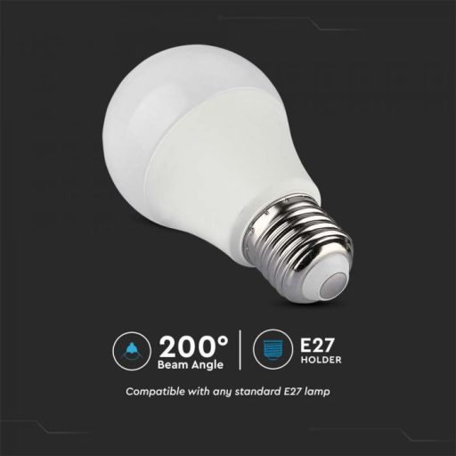 V-TAC LED izzó  E27 A60 8.5W 200° RGB + 4000K - 24 gombos távirányítóval - 2928