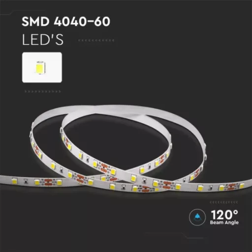 V-TAC LED szalag SMD4040 60LED/M 8W/M 12V IP20 4000K - 2932