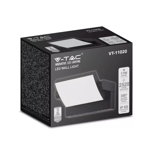 V-TAC 17W LED kültéri lámpa IP65 fekete színű 3000K - 2936