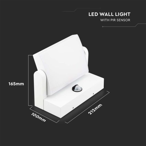 V-TAC 17W LED kültéri lámpa mozgásérzékelővel IP65 fehér színű 3000K - 2938