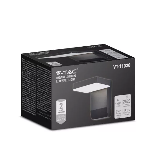V-TAC 17W LED kültéri lámpa IP65 fekete színű 4000K - 2945