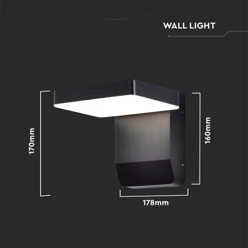 V-TAC 17W LED kültéri lámpa IP65 fekete színű 4000K - 2945