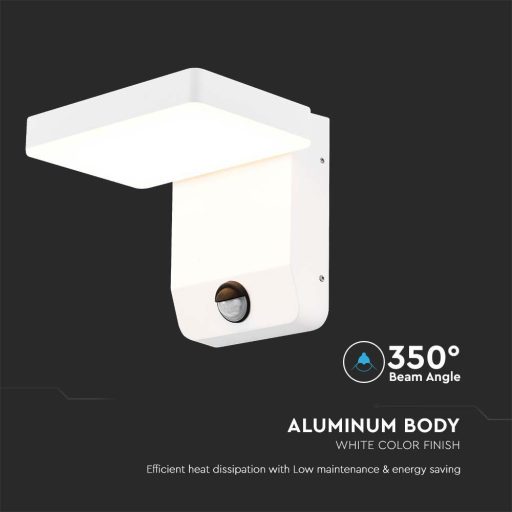 V-TAC 17W LED kültéri lámpa mozgásérzékelővel IP65 fehér színű 3000K - 2946
