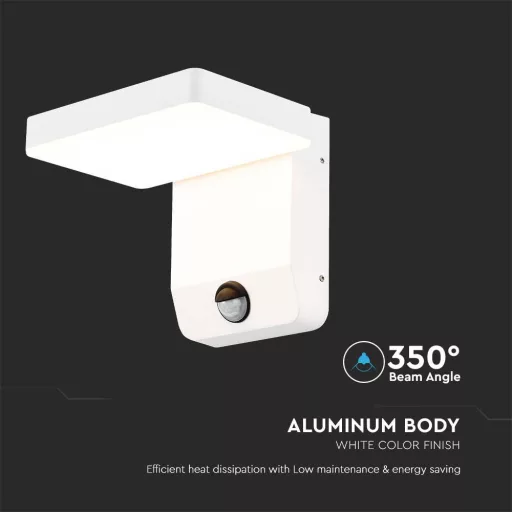 V-TAC 17W LED kültéri lámpa mozgásérzékelővel IP65 fehér színű 4000K - 2947