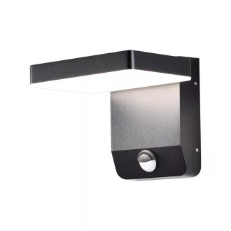   V-TAC 17W LED kültéri lámpa mozgásérzékelővel IP65 fekete színű 4000K - 2949