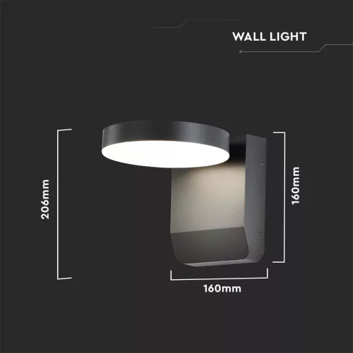 V-TAC 17W LED kültéri lámpa IP65 fekete színű 4000K - 2953