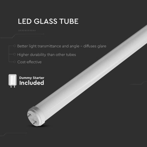 V-TAC 18W LED üveg fénycső T8 G13 120 cm 160° 4000K - 2982