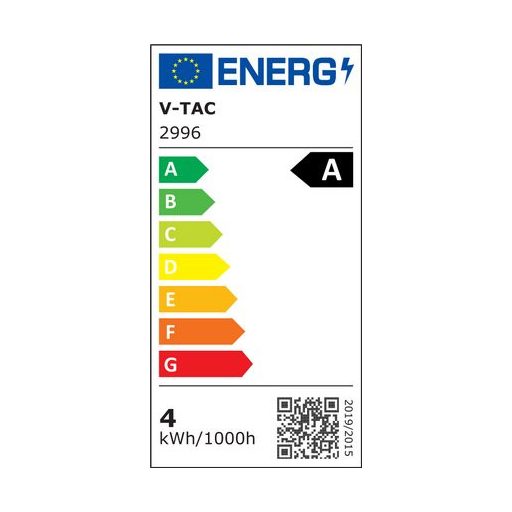 V-TAC Átlátszó LED izzó filament COG E27 210Lm/W ST64 4W 3000K - 2996