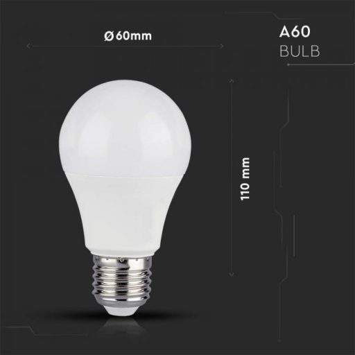 V-TAC Wifis smart LED izzó  E27 A60 8.5W 200° RGB + 3 az 1-ben (CCT) gömb - 2998