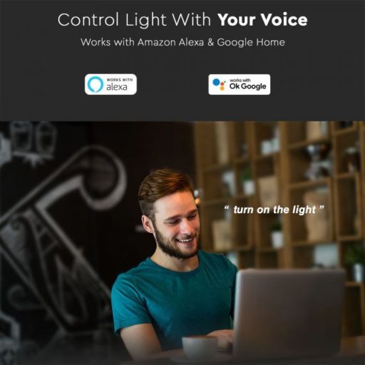 V-TAC Wifis smart LED izzó  E27 A60 8.5W 200° RGB + 3 az 1-ben (CCT) gömb - 2998