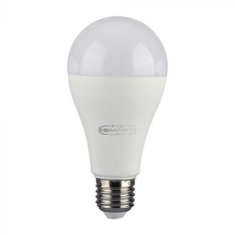   V-TAC Wifis smart LED izzó  E27 A60 14W 200° RGB + 3 az 1-ben (CCT) gömb - 2999
