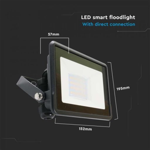V-TAC 30W LED Smart reflektor 100° RGB + CCT fekete házas - 3026