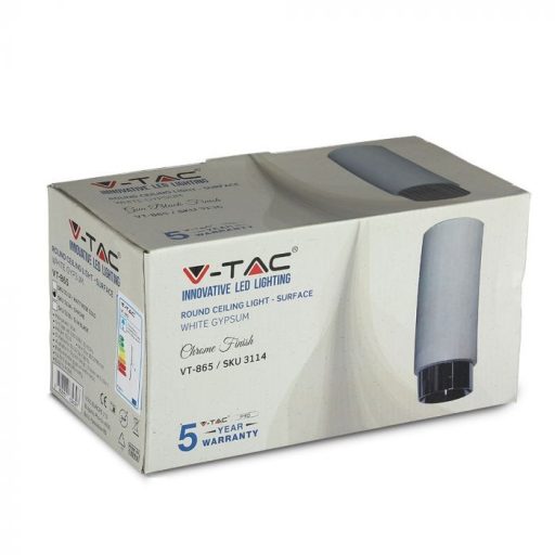 V-TAC GU10 foglalat, kerek, króm - 3114