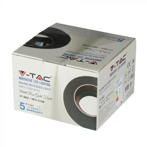 V-TAC GU10 Spot foglalat, kerek, szürke-króm - 3128