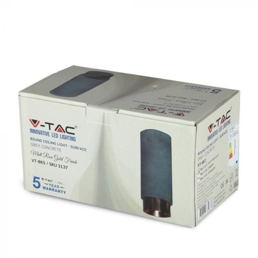 V-TAC kör alakú gipszbeton lámpatest  - 3137
