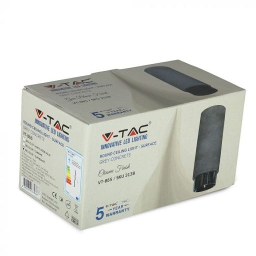 V-TAC kör alakú gipszbeton lámpatest - 3139