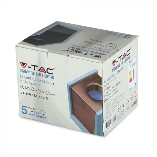 V-TAC négyzet alakú gipszbeton lámpatest - 3140