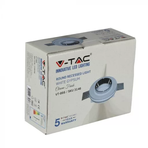 V-TAC beépíthető kör alakú gipsz lámpatest  - 3146