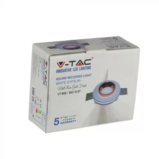 V-TAC beépíthető kör alakú gipsz lámpatest  - 3147