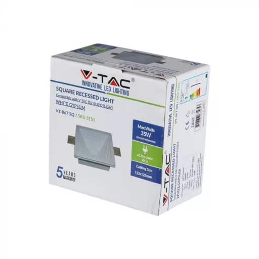 V-TAC beépíthető gipsz lámpatest - 3151