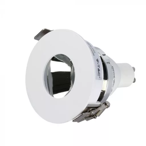 V-TAC Led GU10 Spot Keret Fehér+Króm kör alakú - 3160