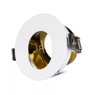 V-TAC Led GU10 Spot Keret Fehér+Arany kör alakú - 3162