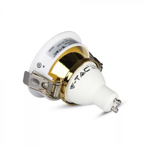 V-TAC Led GU10 Spot Keret Fehér+Arany kör alakú - 3162