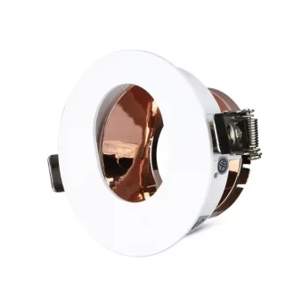   V-TAC Led GU10 Spot Keret Fehér+Rózsaarany kerek alakú - 3163