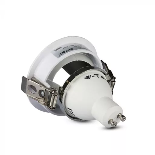 V-TAC Led GU10 Spot Keret Fehér+Króm kör alakú  - 3164