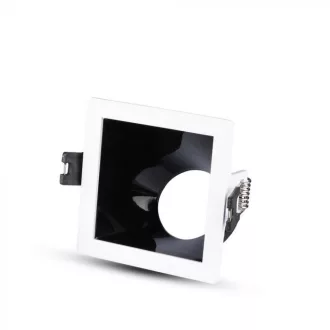   V-TAC Led GU10 Spot Keret Fehér+Fekete négyzet alakú - 3165