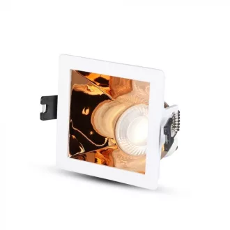   V-TAC Led GU10 Spot Keret Fehér+Rózsaarany négyzet alakú - 3167