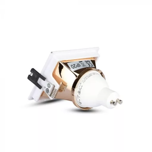 V-TAC Led GU10 Spot Keret Fehér+Rózsaarany négyzet alakú - 3167