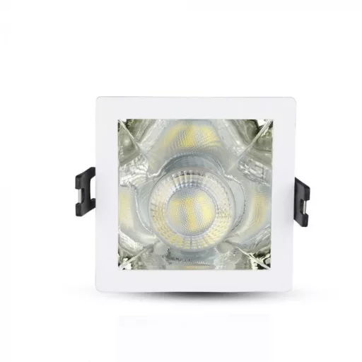 V-TAC Led GU10 Spot Keret Fehér+Króm négyzet alakú - 3168