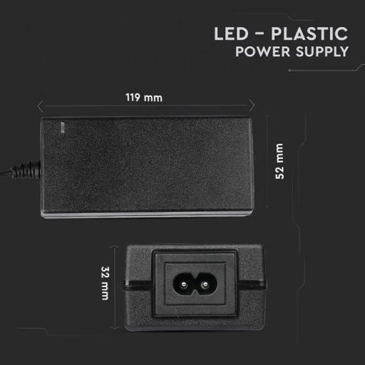 V-TAC LED Műanyagházas dugvillás tápegység 78W 6.5A 12V IP44 - 3240