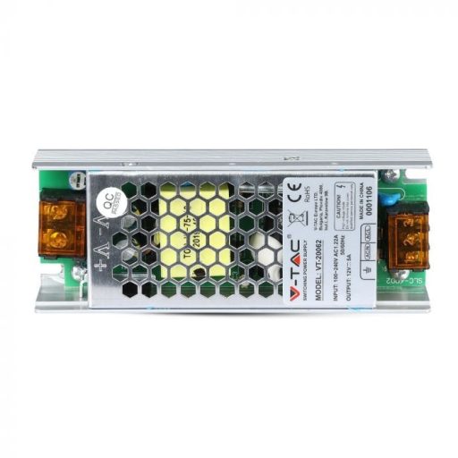 V-TAC LED Fémházas szerelhető tápegység 60W 5A 12V IP20 - 3246