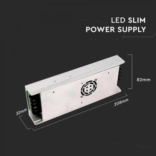 V-TAC LED Fémházas szerelhető tápegység ventilátorral 350W 30A 12V IP20 - 3259