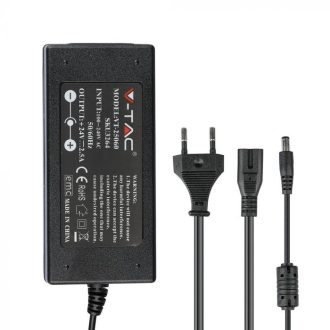   V-TAC LED Műanyagházas dugvillás tápegység 60W 2.5A 24V IP44 - 3264