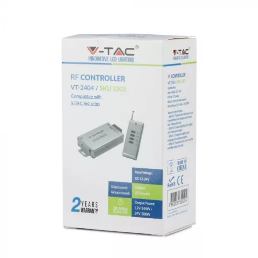 V-TAC Led szalaghoz rádiós RGB vezérlő 4 gombos - 3303