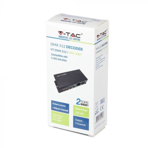 V-TAC LED - DMX512 vezérlő 4Ax3  - 3307