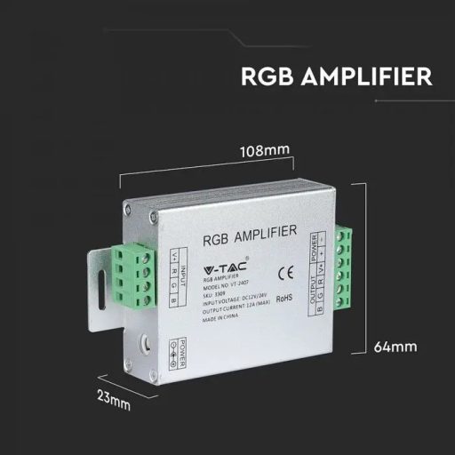 V-TAC LED RGB szalaghoz jelerősítő - 3309