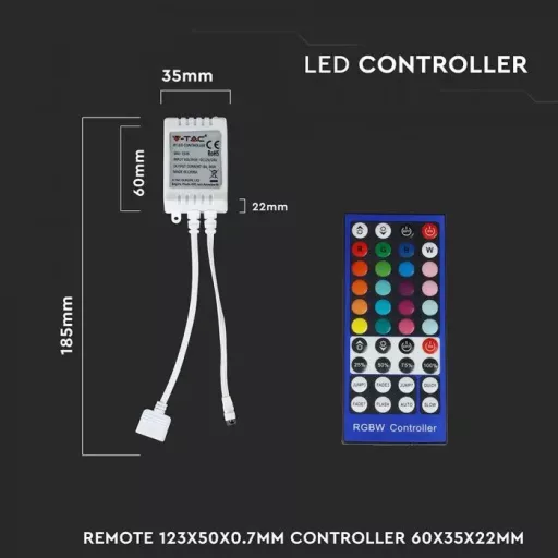V-TAC LED szalaghoz RGB+W vezérlő - 3326