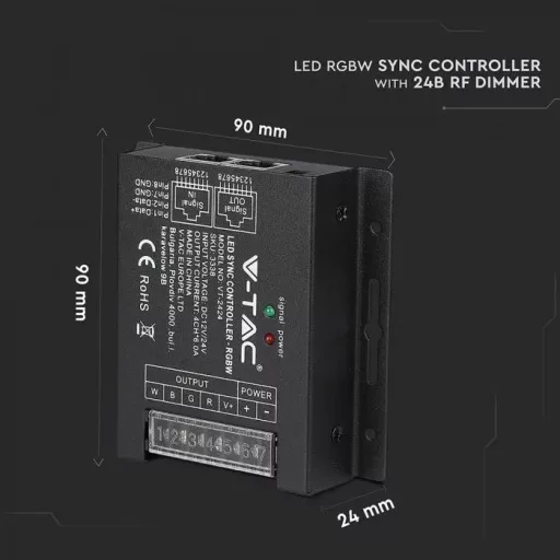 V-TAC LED szalag szinkron vezérlő távirányítóval - 3338