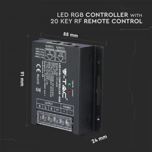 V-TAC LED RGB vezérlő 20 RF távirányítóval - 3339